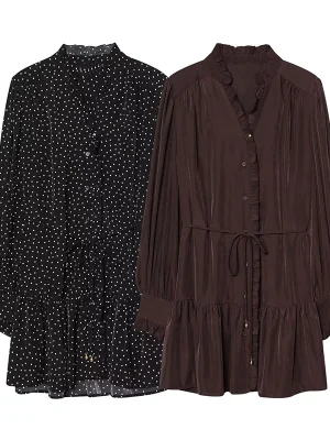 Women’s Lace-Up V-Neck Short Dress