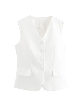 Women’s Single-Breasted Zipper Vest