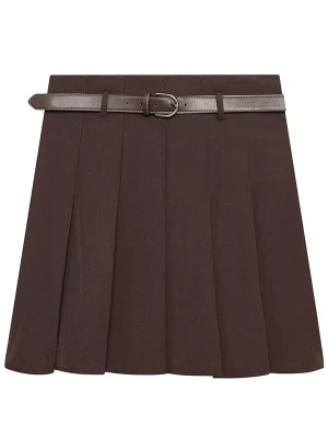 Women’s Belted Pleated High Waist Skirt