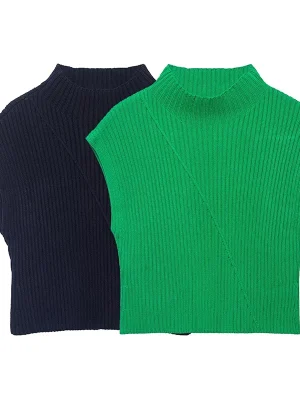 Chic Sleeveless Ribbed Knit Top for Women