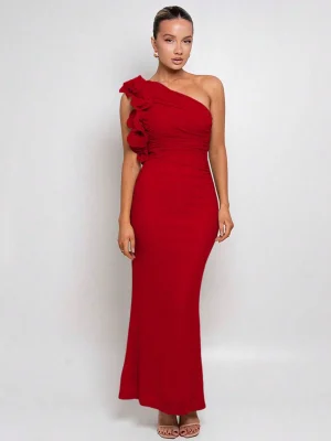 Women’s Red Maxi Wedding & Cocktail Dress