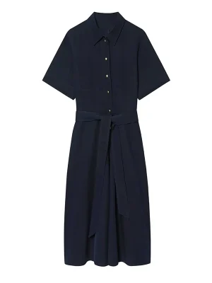 Women’s Belted Short Sleeve Long Dress