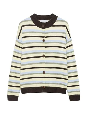 Women’s Vintage Striped O-Neck Knit Cardigan