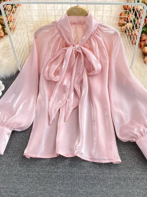 Vintage V-Neck Lantern Sleeve Dress