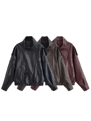 Women’s Faux Leather Moto Jacket