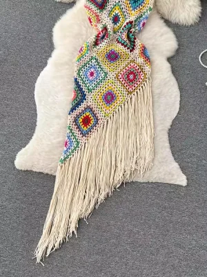 Boho Crochet Tassel Sling Dress