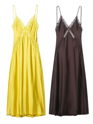 Women’s Lace Spaghetti Strap Maxi Dress