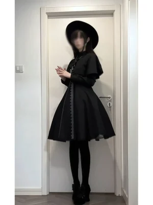 Fairycore Vintage Goth Two-Piece Dress Set