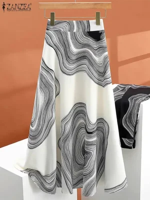 Women’s Printed A-Line Midi Skirt