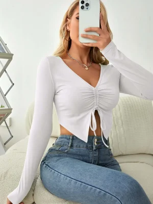 Vintage Slim Fit Long Sleeve Crop Tee
