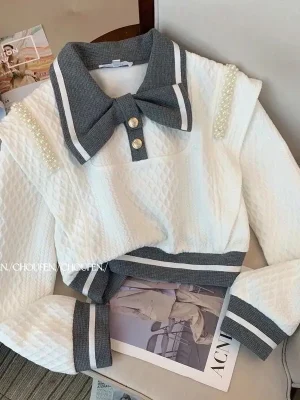 College Style Sweater Two-Piece Set