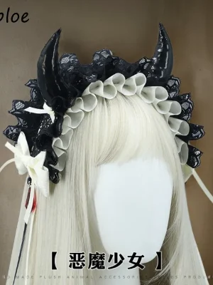 Sweet Punk Lace Bow Headband