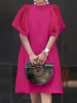 Women’s Vintage Mesh Patchwork Mini Dress