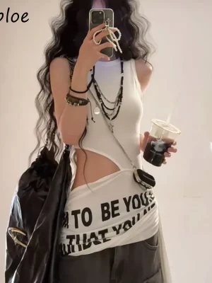 Irregular Hollow-Out Sleeveless Top