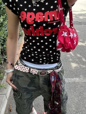 Vintage Star Print Y2K Women’s T-Shirt