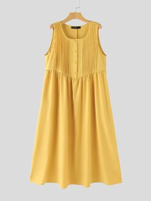 Women’s Sleeveless Pleated Summer Sundress