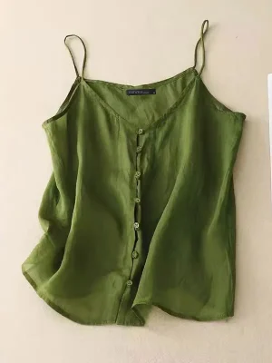 Women’s V-Neck Button Camisole