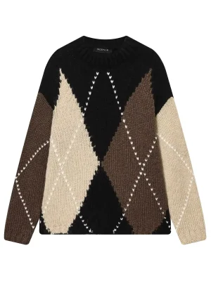 Women’s Oversized Argyle Knit Sweater