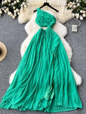 Off-Shoulder Slim Waist A-Line Summer Dress