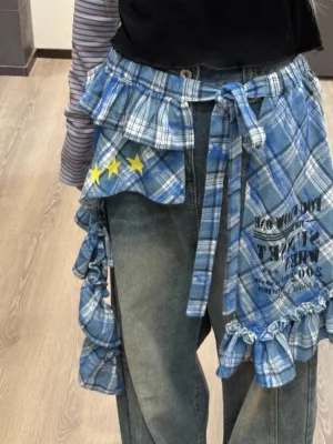 Women’s Plaid A-Line High Waist Mini Skirt