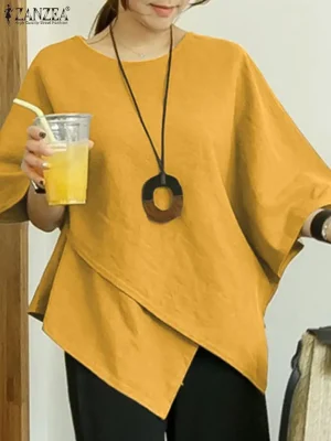 Women’s Asymmetrical Bat Sleeve Blouse