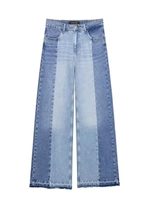 Women’s High Waist Patchwork Jeans