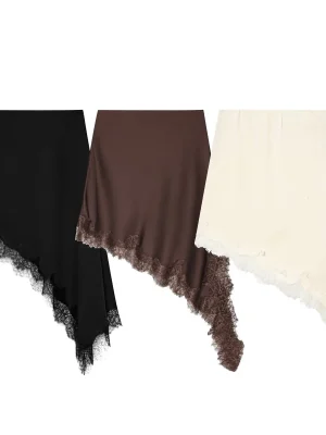 Women’s Vintage Lace Patchwork Midi Skirt