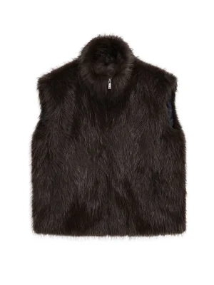 Women’s Faux Fur Turtleneck Vest