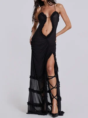 Glam Night Strapless Ruffle Dress