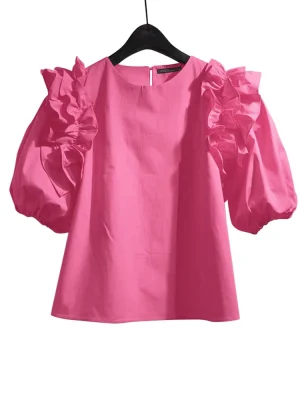 Women’s Puff Sleeve Ruffle Summer Blouse
