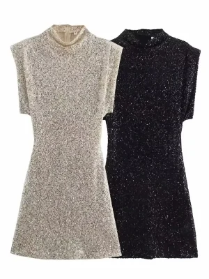 Women’s Shiny Sequin Mini Dress