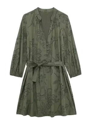 Women’s Vintage Puff Sleeve Shirt Dress