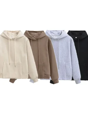 Women’s Solid Hooded Sweatshirt