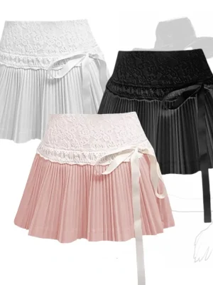 Sweet Ruched High Waist Mini Skirt