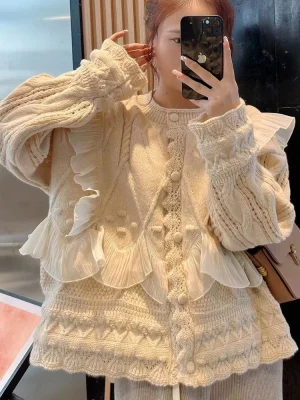 Women’s Lace Knit Cardigan Sweater