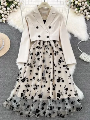 Grunge Blazer & A-Line Dress Set