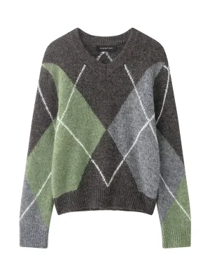 Women’s Diamond Plaid Knit Sweater