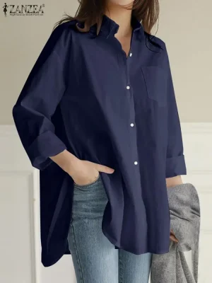 Women’s Vintage Cotton Long Sleeve Blouse