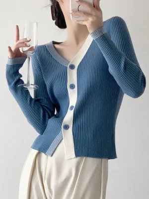 Women’s Slim Knit V-Neck Cardigan
