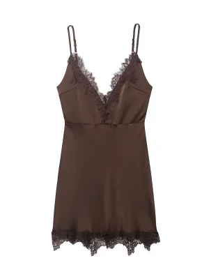 Women’s Lace Splice Backless Mini Dress