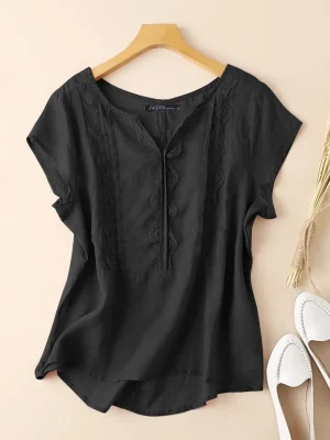 Women’s Lace V-Neck Casual Summer Blouse