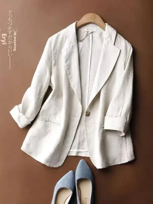 Women's Cotton Linen Loose Fit Jacket