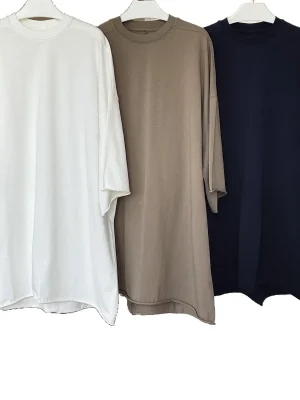 Women’s Cotton T Shirt Oversized O Neck Short Sleeve