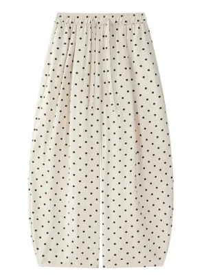 Polka Dot Wide Leg Linen Pants