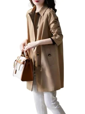 Women’s Khaki Mid-Length Coat