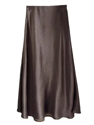 Elegant Satin A-Line Maxi Skirt