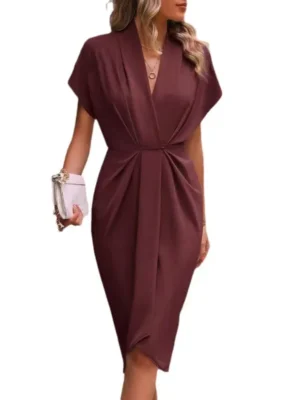 Elegant V-Neck Knee-Length Party Dress
