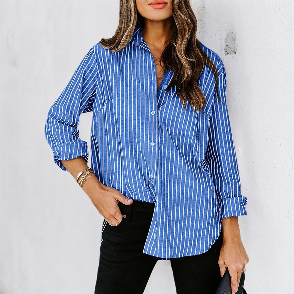 Women’s Striped Button-Up Blouse