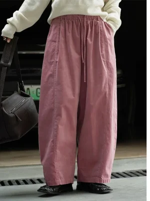 Women’s 98% Cotton High Waist Wide Leg Pants