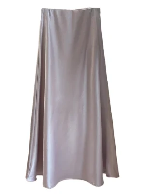 Elegant Satin Maxi Skirt High Waist A Line